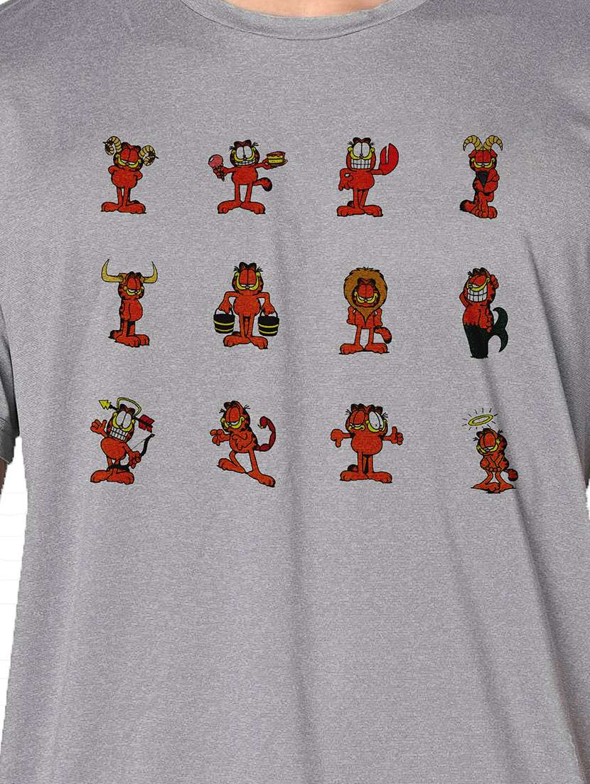 men grey round neck regular fit t-shirt - 21842395 -  Standard Image - 3