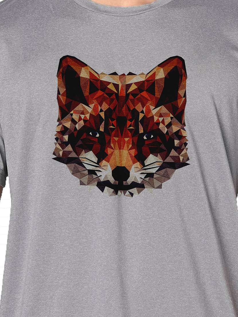 men grey round neck regular fit t-shirt - 21842403 -  Standard Image - 3