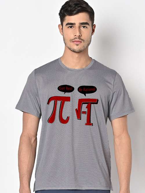 men grey round neck regular fit t-shirt - 21842407 - Standard Image - 0