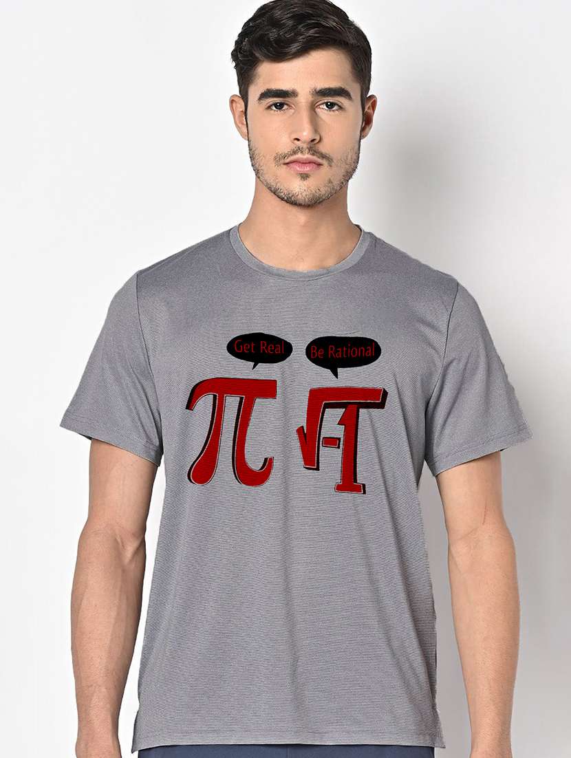 men grey round neck regular fit t-shirt - 21842407 - Zoom Image - 0