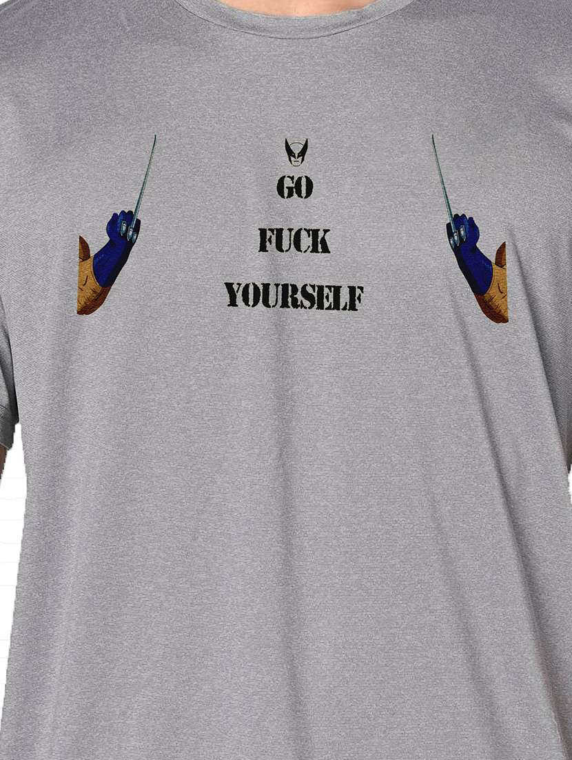 men grey round neck regular fit t-shirt - 21842409 -  Standard Image - 3