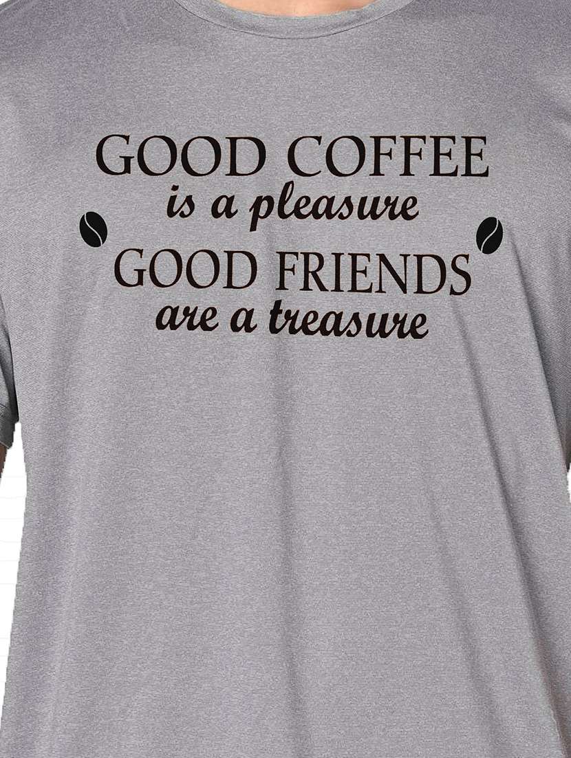 men grey round neck regular fit t-shirt - 21842412 -  Standard Image - 3