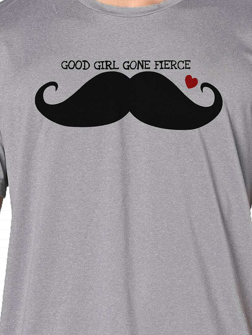 men grey round neck regular fit t-shirt - 21842413 -  Standard Image - 3