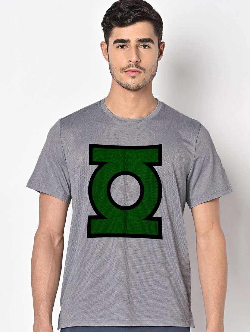 men grey round neck regular fit t-shirt