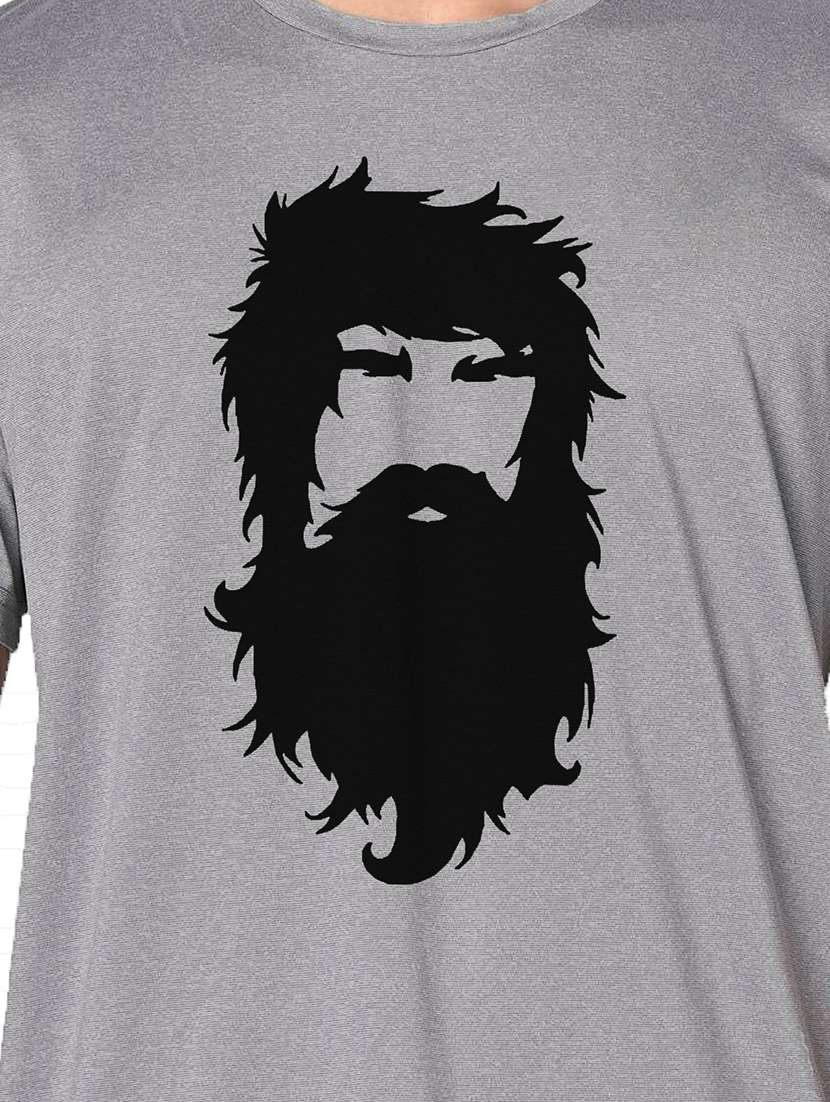 men grey round neck regular fit t-shirt - 21842419 -  Standard Image - 3