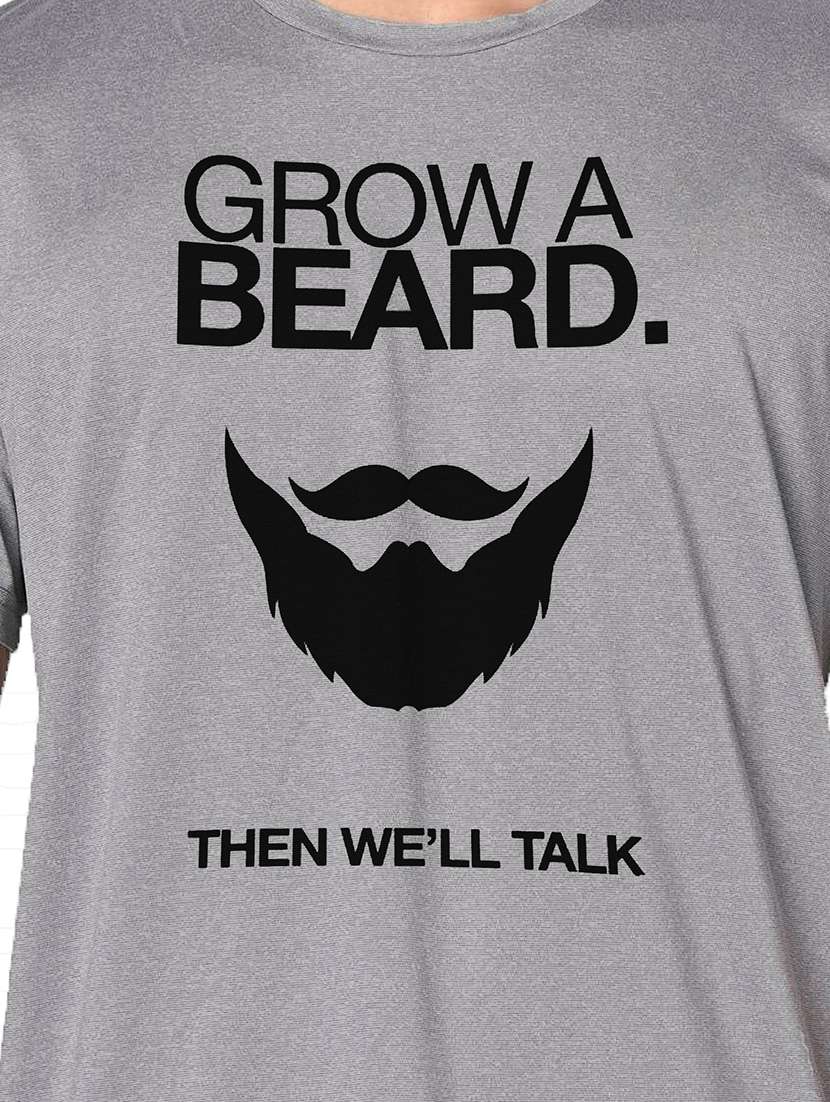 men grey round neck regular fit t-shirt - 21842420 -  Standard Image - 3