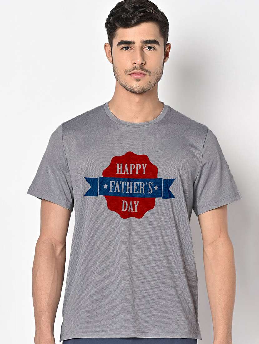 men grey round neck regular fit t-shirt - 21842426 -  Zoom Image - 0