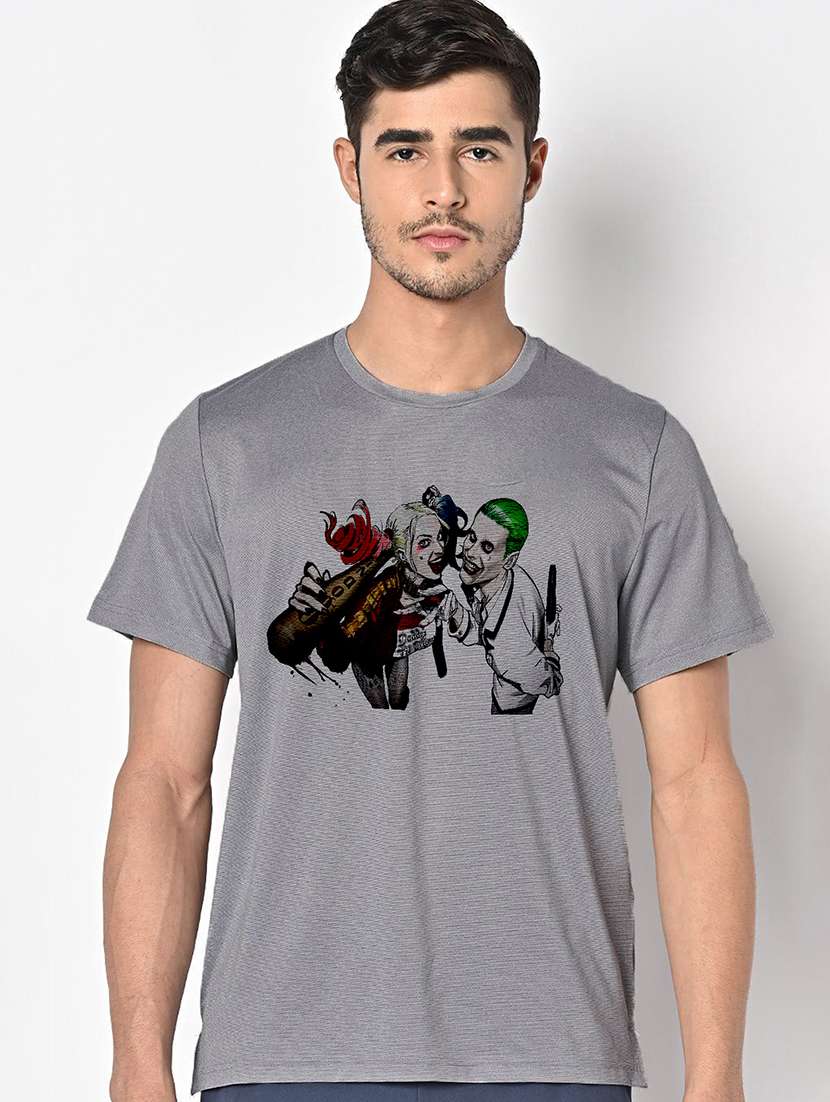 men grey round neck regular fit t-shirt - 21842433 - Zoom Image - 0