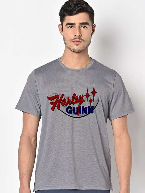 men grey round neck regular fit t-shirt - 21842439 -  Standard Image - 0