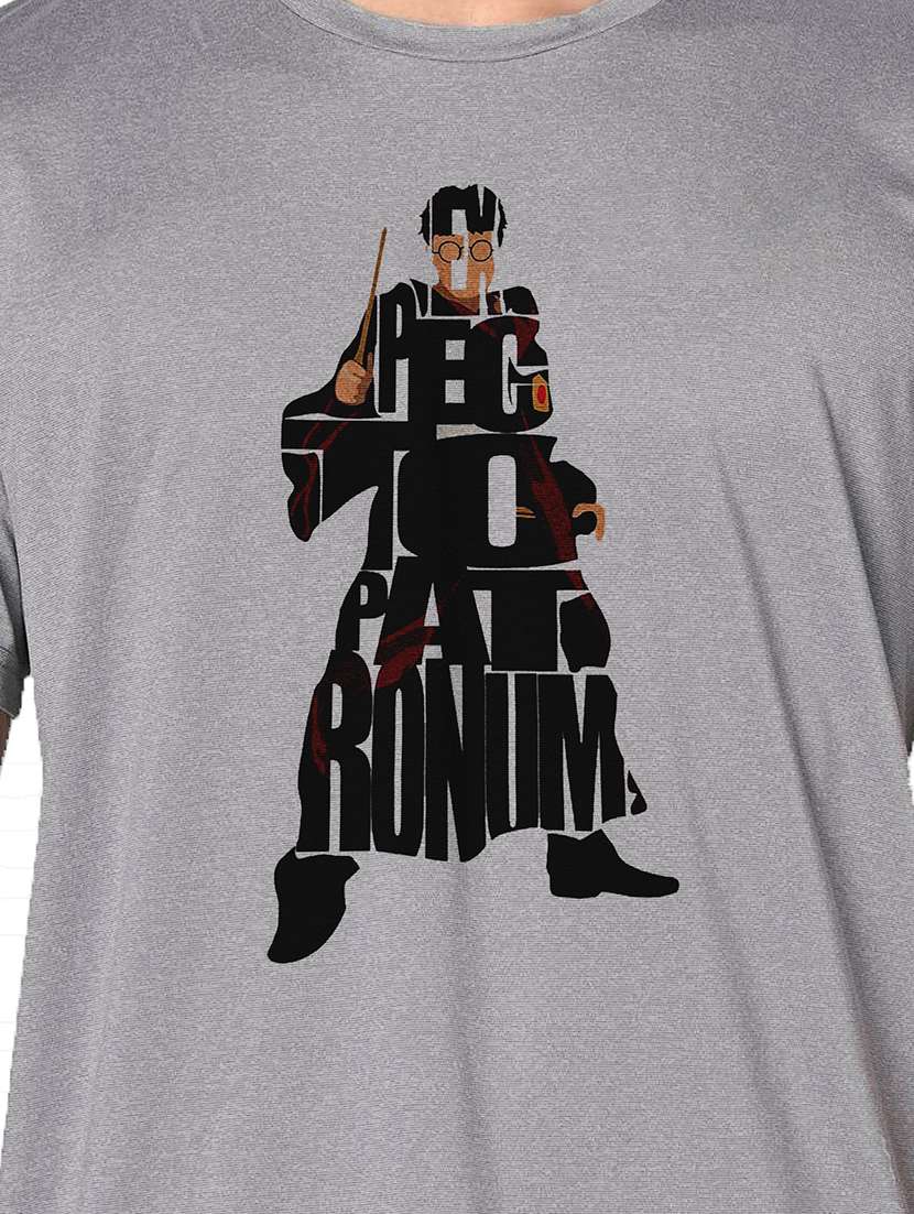 men grey round neck regular fit t-shirt - 21842441 -  Standard Image - 3