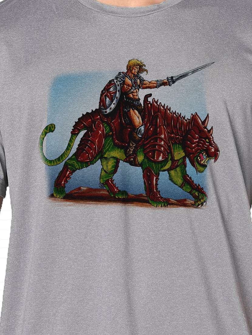 men grey round neck regular fit t-shirt - 21842442 -  Standard Image - 3