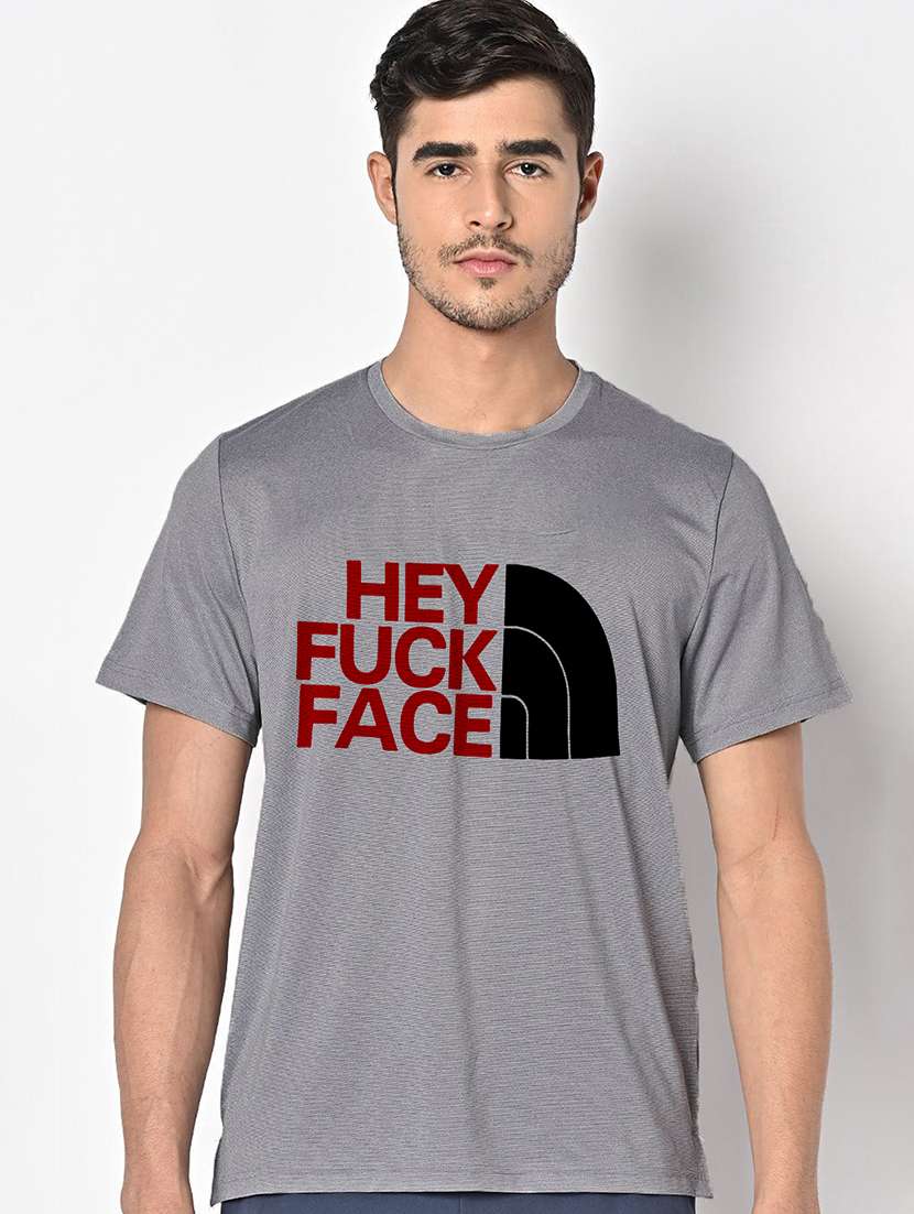 men grey round neck regular fit t-shirt - 21842448 -  Zoom Image - 0