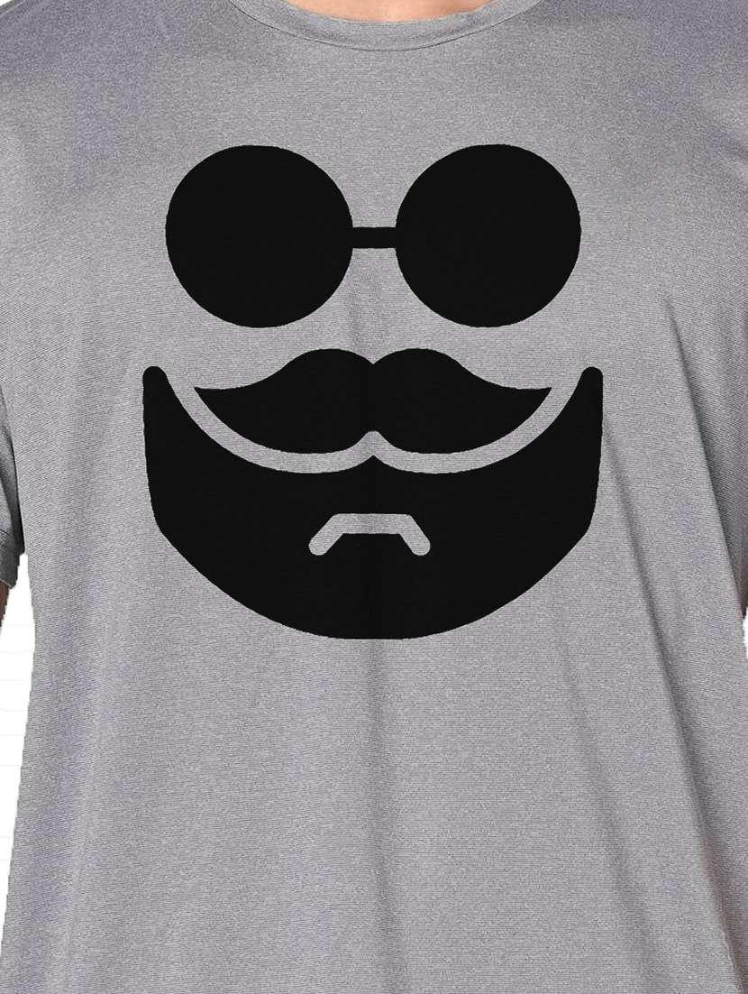 men grey round neck regular fit t-shirt - 21842453 -  Standard Image - 3