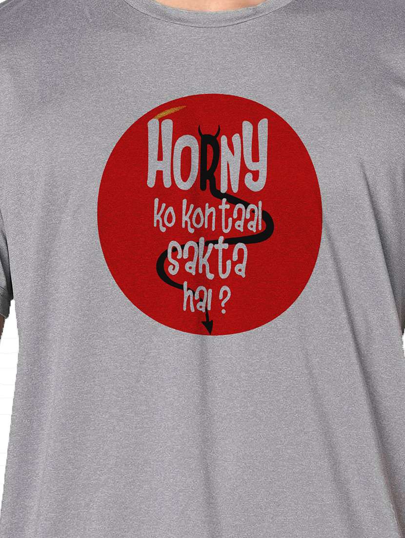 men grey round neck regular fit t-shirt - 21842456 -  Standard Image - 3