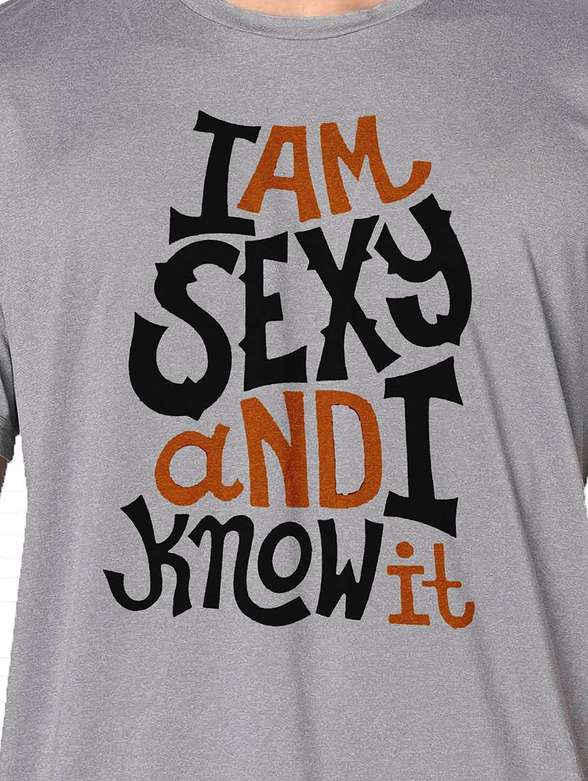 men grey round neck regular fit t-shirt - 21842472 -  Standard Image - 3