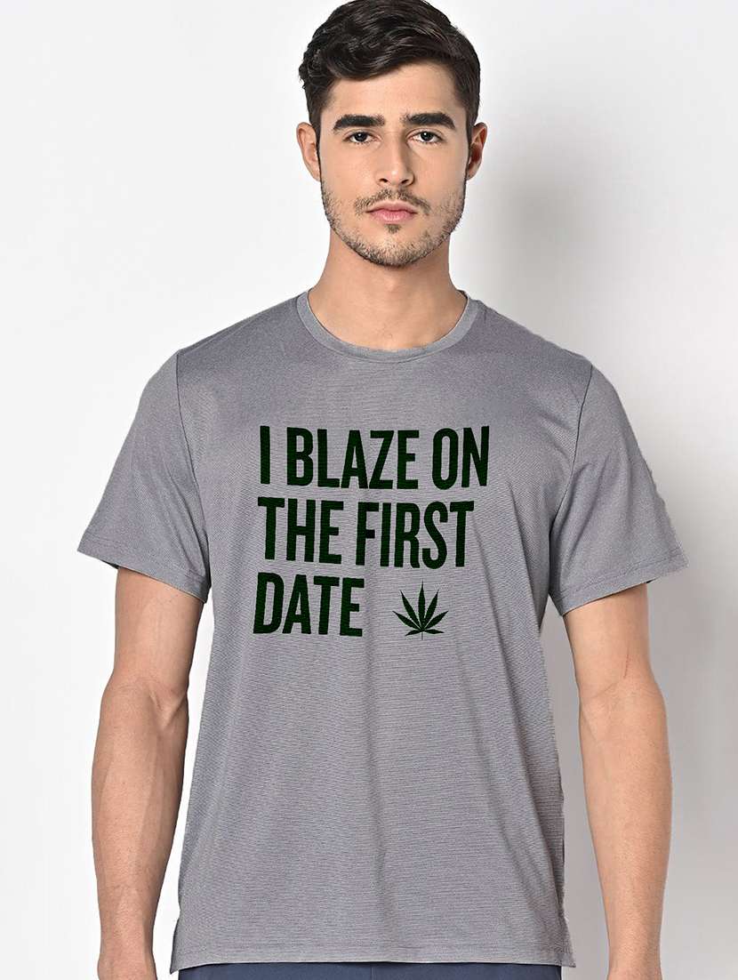 men grey round neck regular fit t-shirt - 21842473 - Zoom Image - 0