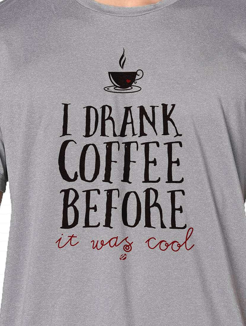 men grey round neck regular fit t-shirt - 21842475 -  Standard Image - 3