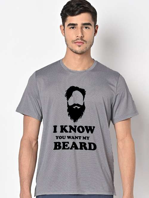 men grey round neck regular fit t-shirt - 21842480 - Standard Image - 0
