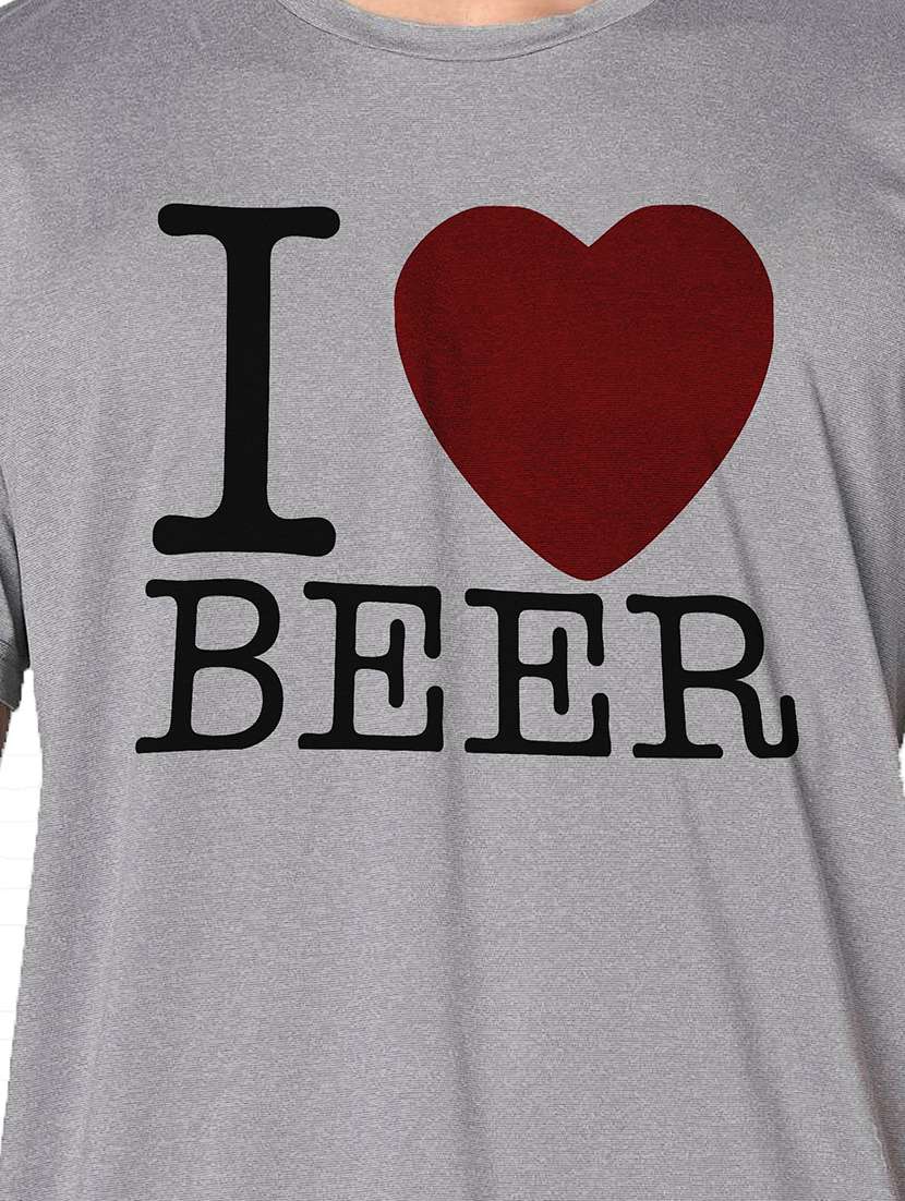 men grey round neck regular fit t-shirt - 21842485 -  Standard Image - 3