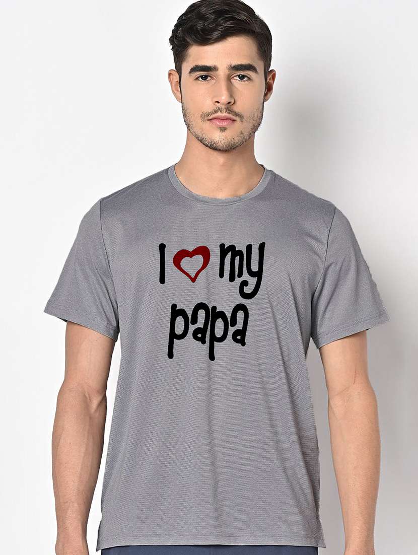 men grey round neck regular fit t-shirt