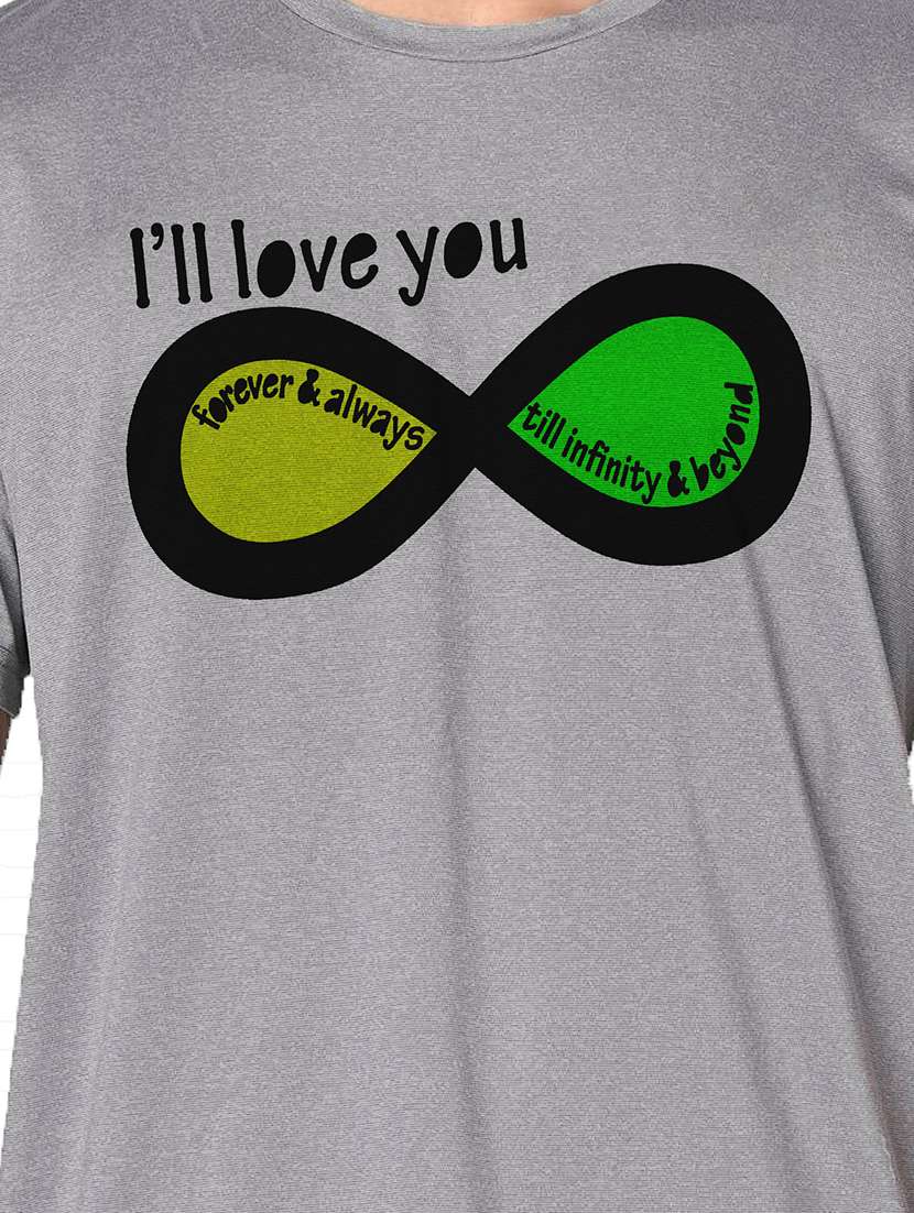 men grey round neck regular fit t-shirt - 21842505 - Standard Image - 3