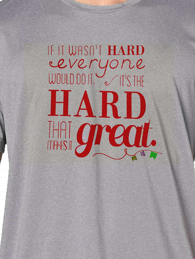 men grey round neck regular fit t-shirt - 21842508 -  Standard Image - 3