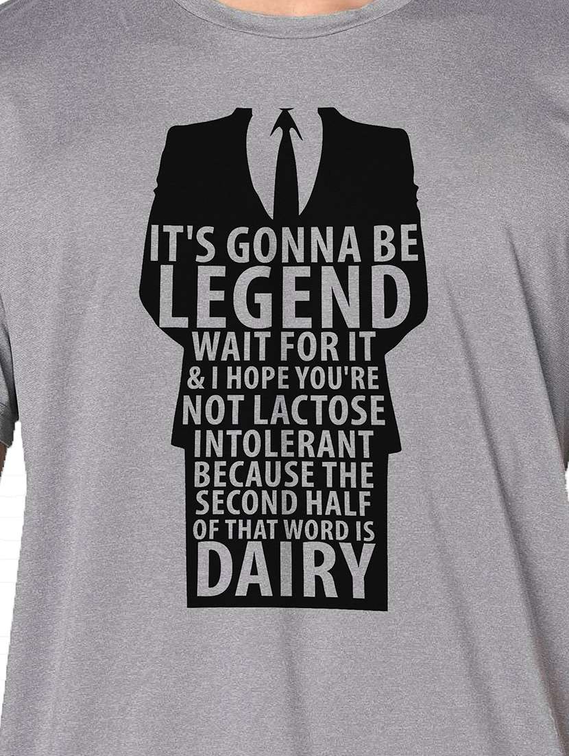 men grey round neck regular fit t-shirt - 21842532 -  Standard Image - 3