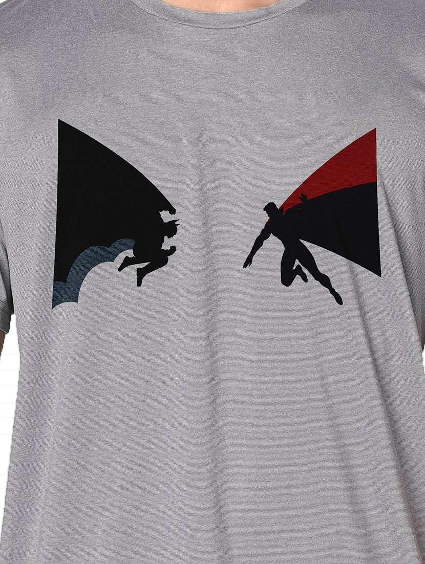 men grey round neck regular fit t-shirt - 21842537 -  Standard Image - 3