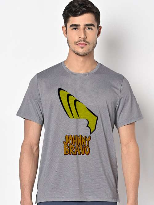 men grey round neck regular fit t-shirt - 21842540 -  Standard Image - 0