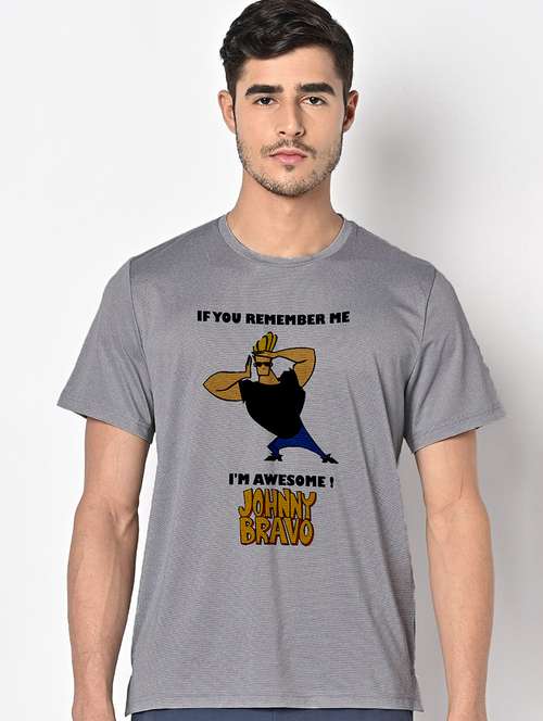 men grey round neck regular fit t-shirt - 21842543 -  Standard Image - 0