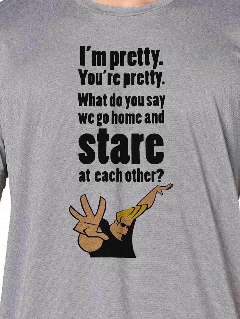 men grey round neck regular fit t-shirt - 21842544 -  Standard Image - 3