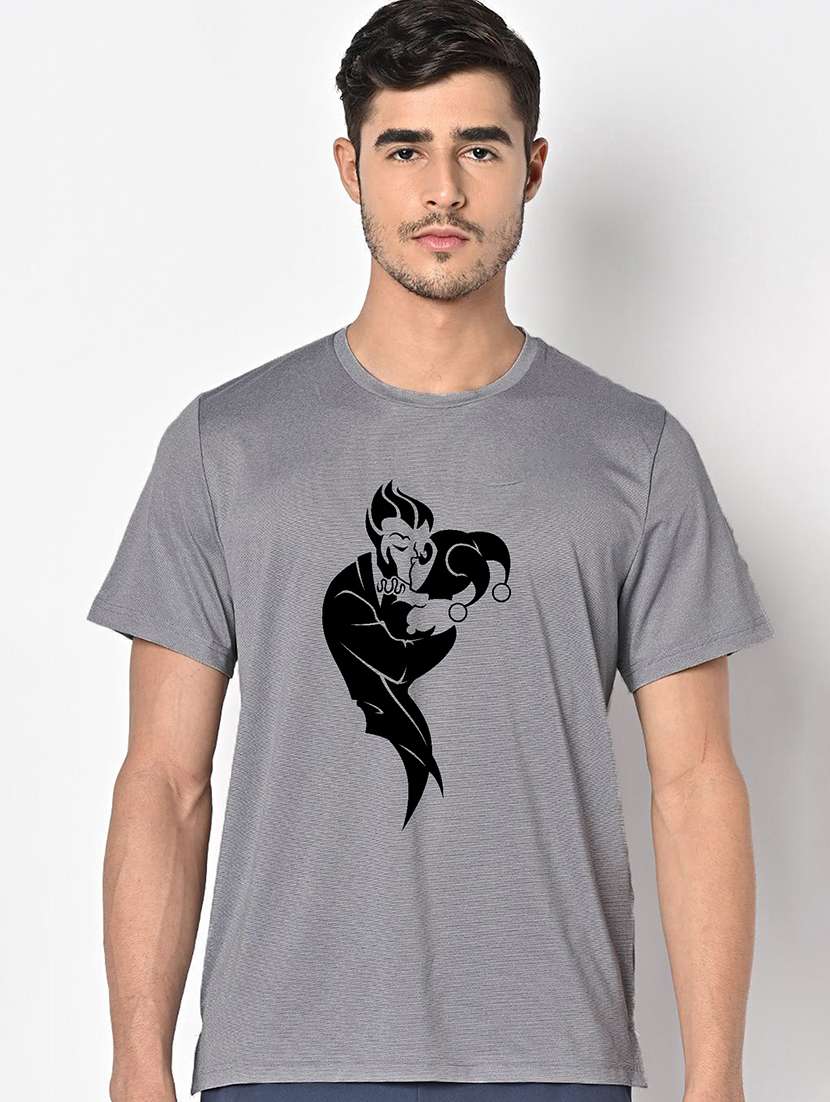 men grey round neck regular fit t-shirt - 21842547 -  Zoom Image - 0