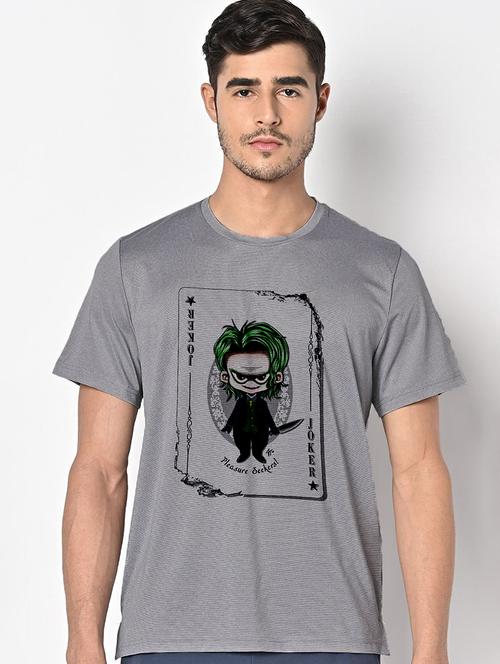men grey round neck regular fit t-shirt - 21842550 - Standard Image - 0