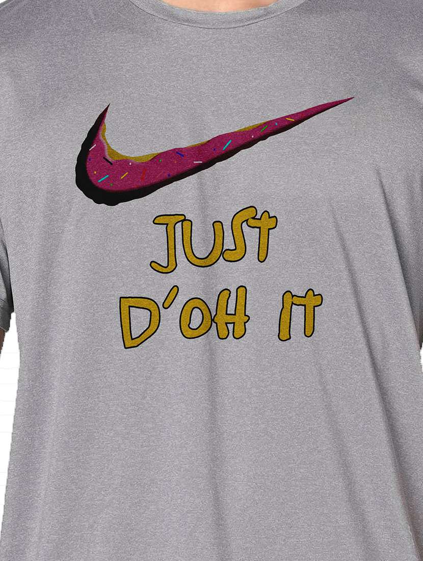 men grey round neck regular fit t-shirt - 21842554 -  Standard Image - 3