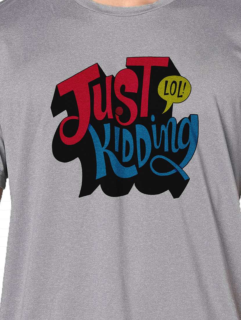 men grey round neck regular fit t-shirt - 21842556 - Standard Image - 3
