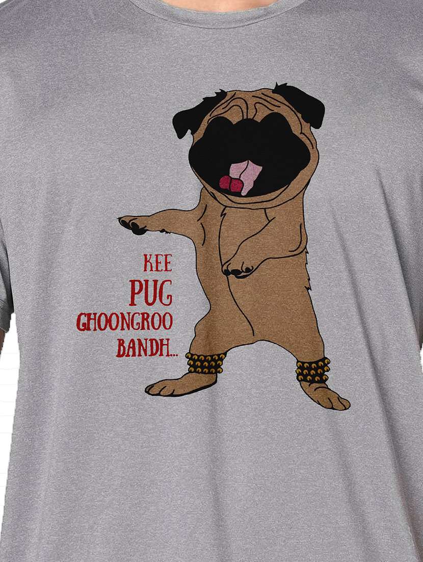 men grey round neck regular fit t-shirt - 21842560 -  Standard Image - 3