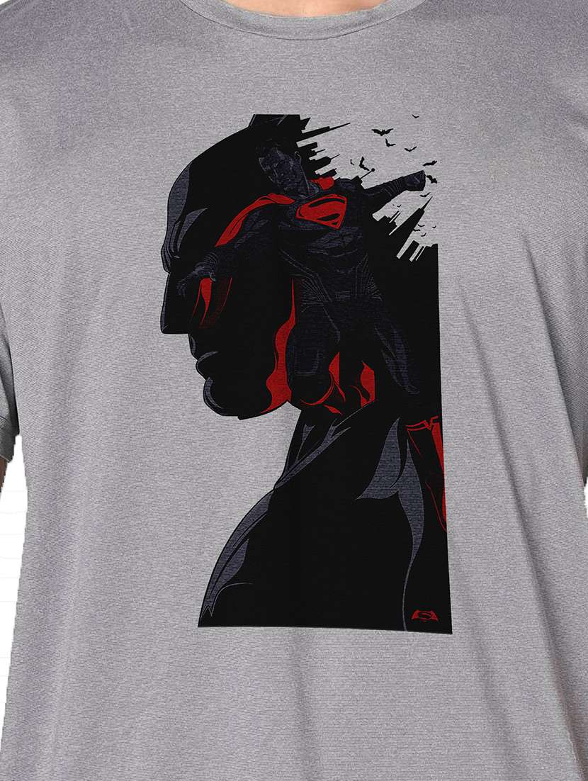 men grey round neck regular fit t-shirt - 21842563 -  Standard Image - 3