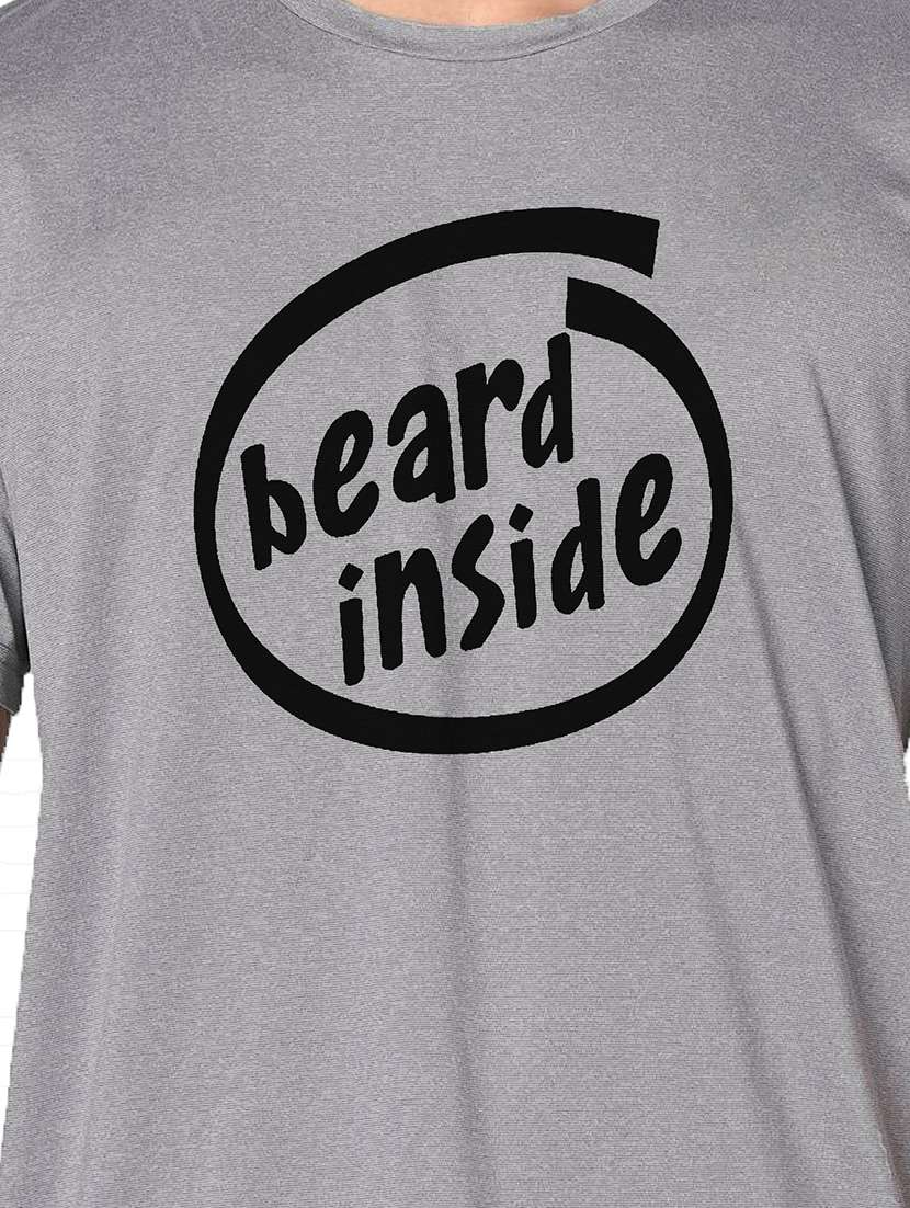 men grey round neck regular fit t-shirt - 21842570 - Standard Image - 3