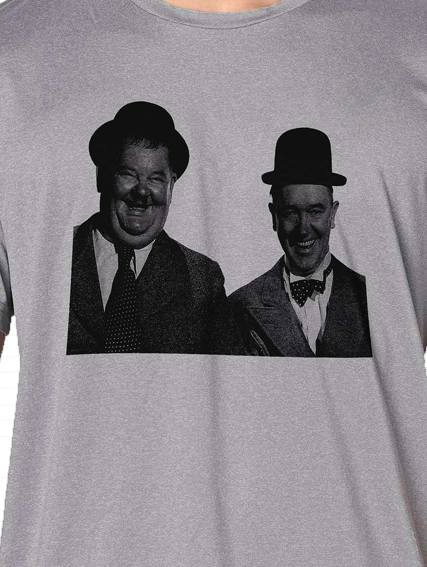 men grey round neck regular fit t-shirt - 21842575 -  Standard Image - 3