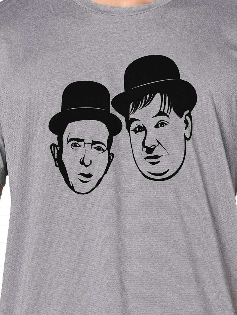 men grey round neck regular fit t-shirt - 21842578 -  Standard Image - 3