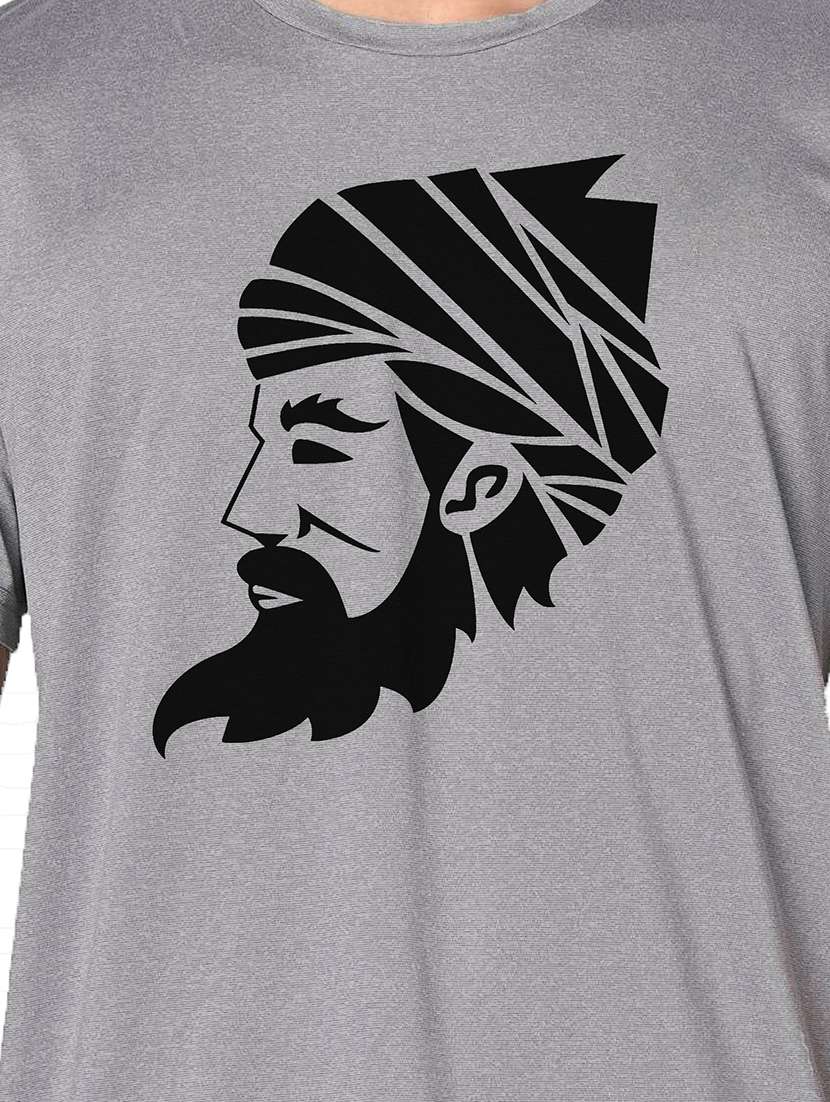 men grey round neck regular fit t-shirt - 21842580 -  Standard Image - 3