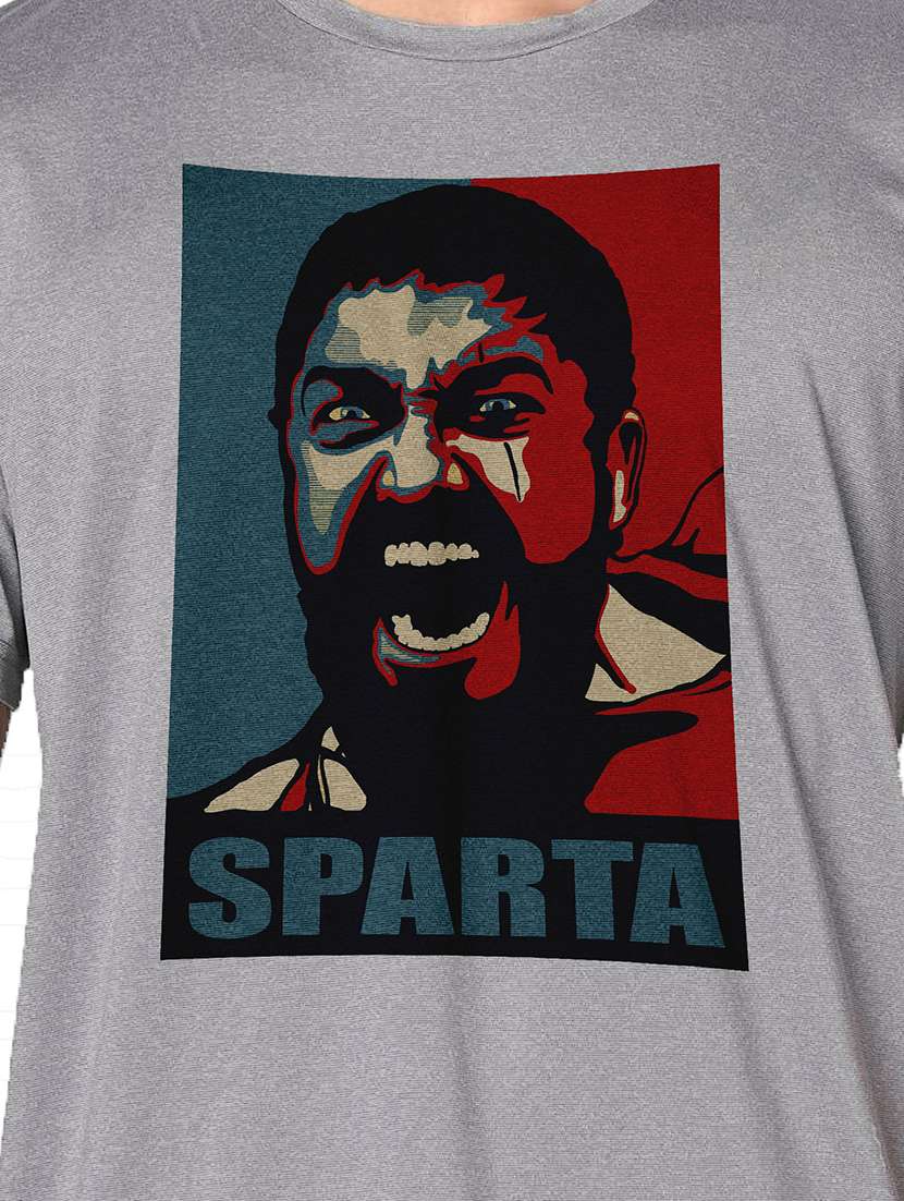 men grey round neck regular fit t-shirt - 21842582 -  Standard Image - 3