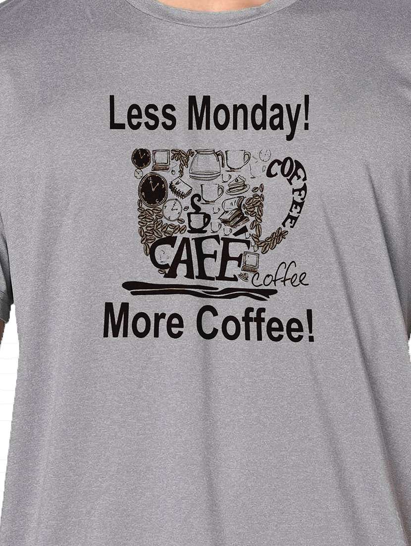 men grey round neck regular fit t-shirt - 21842583 -  Standard Image - 3