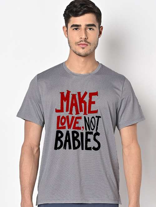 men grey round neck regular fit t-shirt - 21842596 -  Standard Image - 0