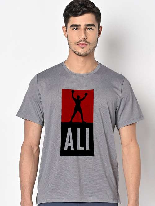 men grey round neck regular fit t-shirt - 21842601 -  Standard Image - 0