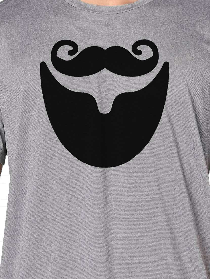 men grey round neck regular fit t-shirt - 21842608 -  Standard Image - 3