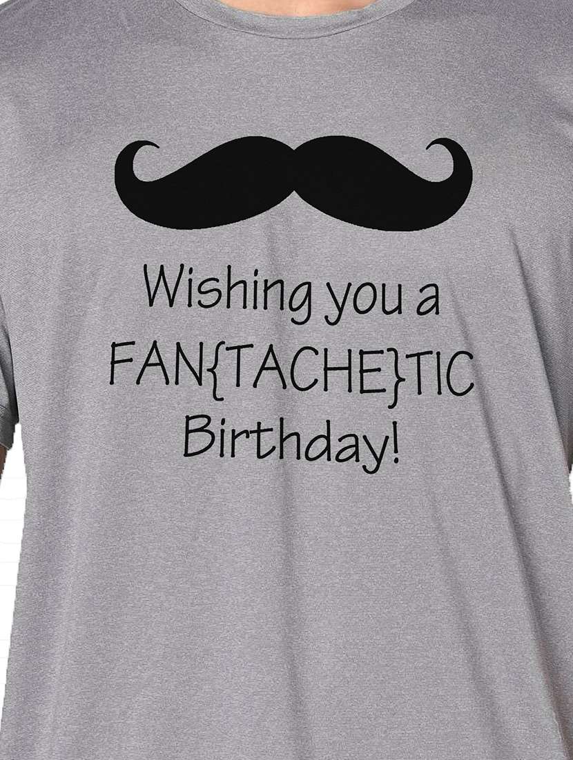 men grey round neck regular fit t-shirt - 21842609 -  Standard Image - 3