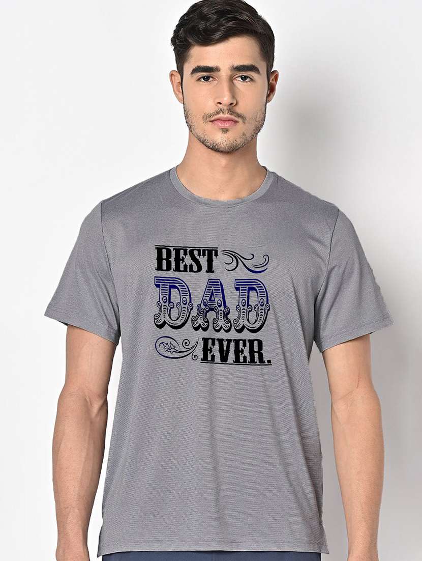 men grey round neck regular fit t-shirt