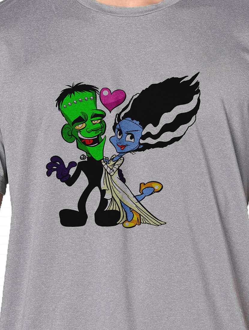 men grey round neck regular fit t-shirt - 21842617 -  Standard Image - 3