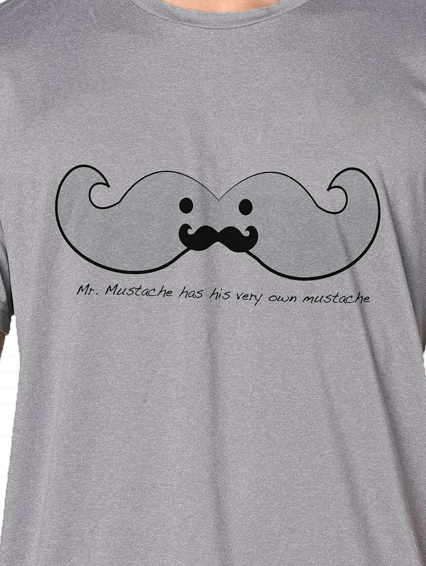 men grey round neck regular fit t-shirt - 21842619 -  Standard Image - 3